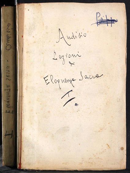 Lezioni Di Eloquenza Sacra. Vol I - Guglielmo Audisio - copertina