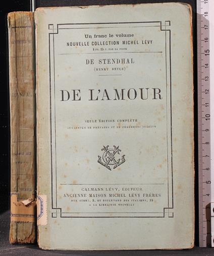 De L'Amour - Stendhal - copertina