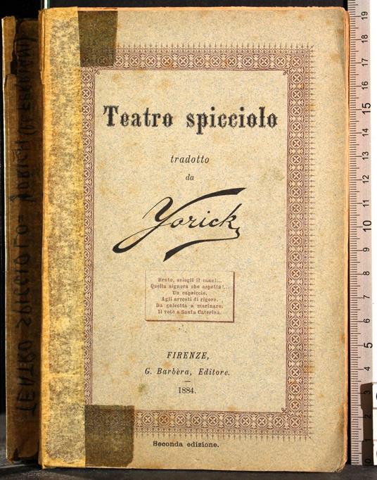 Teatro Spicciolo - Yorick - copertina