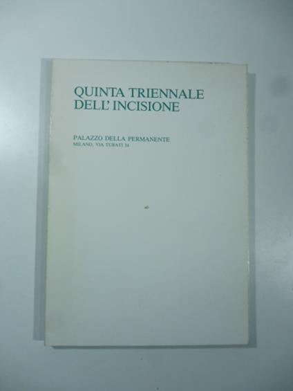 Quinta triennale dell'incisione 1986-1987 - copertina