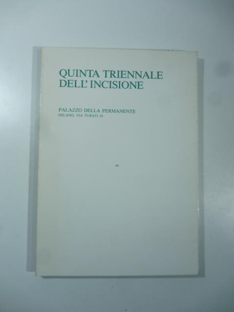 Quinta triennale dell'incisione 1986-1987 - copertina