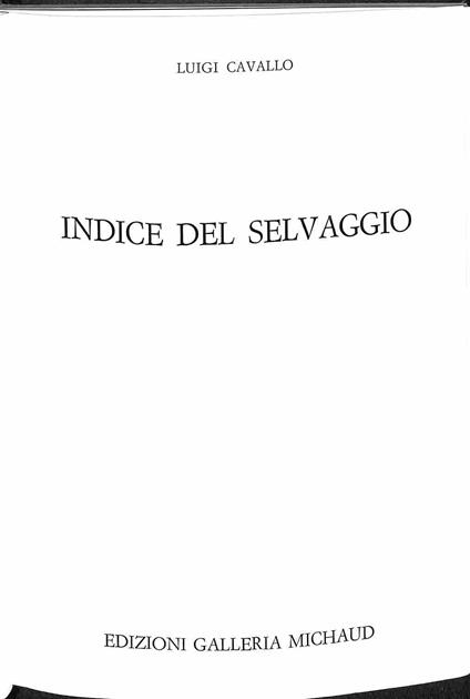 Indice del Selvaggio - Luigi Cavallo - copertina