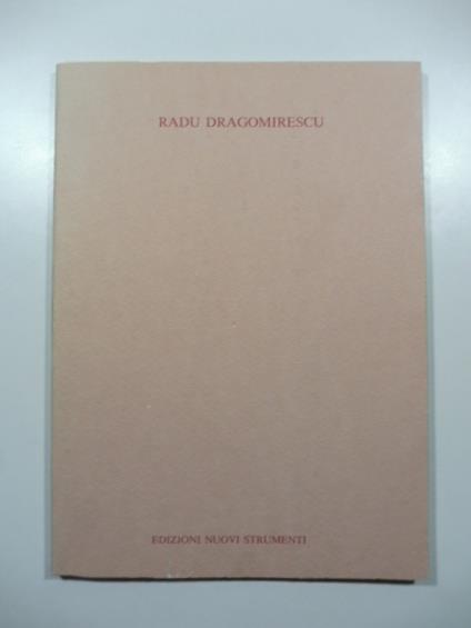 Radu Dragomirescu. Urlio - Claudio Cerritelli - copertina