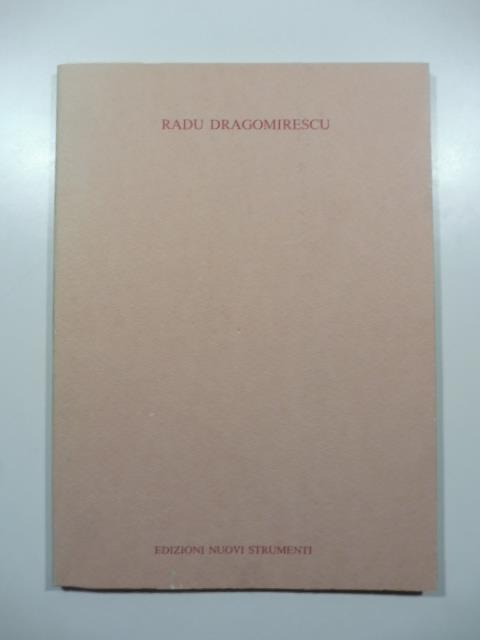 Radu Dragomirescu. Urlio - Claudio Cerritelli - copertina