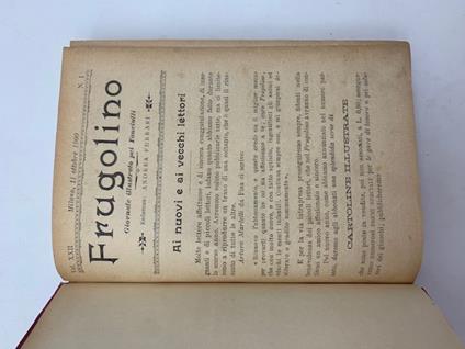 Frugolino. Giornale illustrato pei fanciulli, Vol. XXII, n. 1 ottobre 1900 (n. 42 settembre 1901) - Andrea Ferrari - copertina