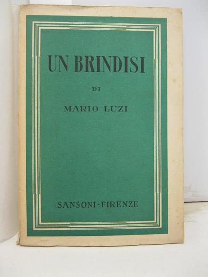Un brindisi - Mario Luzi - copertina