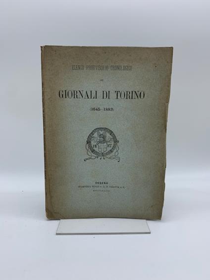 Elenco provvisorio cronologico dei Giornali di Torino (1645-1883) - Antonio Manno - copertina