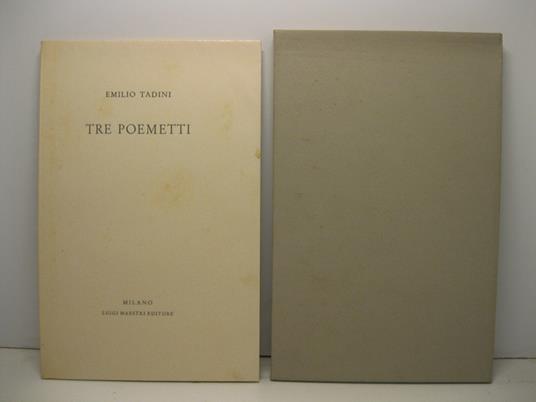 Tre poemetti - Emilio Tadini - copertina