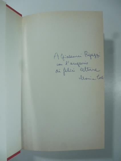 Il canto delle sirene. Copia con dedica dell'Autrice (signed copy) - Maria Corti - copertina