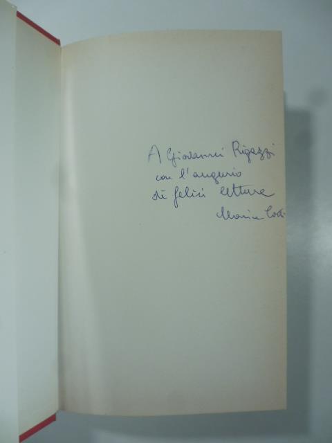 Il canto delle sirene. Copia con dedica dell'Autrice (signed copy) - Maria Corti - copertina
