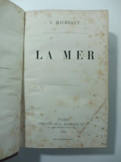 La mer - Jules Michelet - copertina