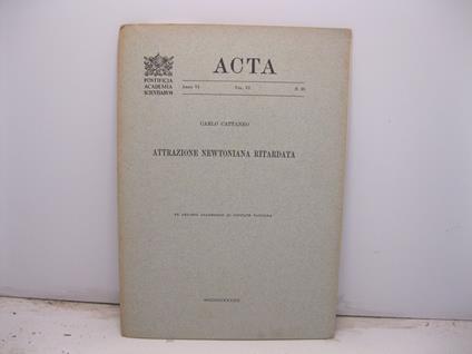 Attrazione newtoniana ritardata - Carlo Cattaneo - copertina