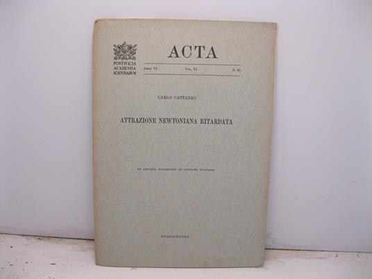 Attrazione newtoniana ritardata - Carlo Cattaneo - copertina