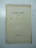 Agli elettori italiani. 25 maggio 1895