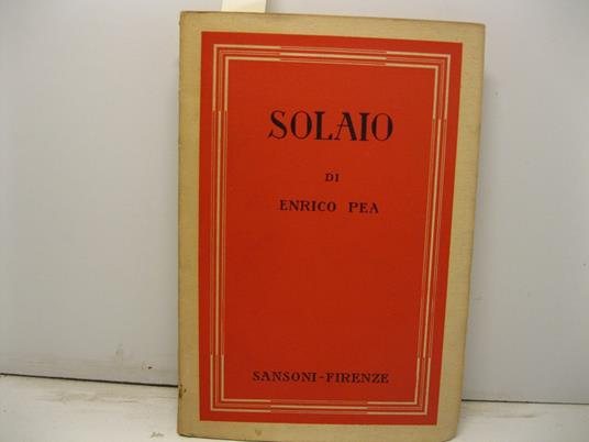 Solaio - Enrico Pea - copertina