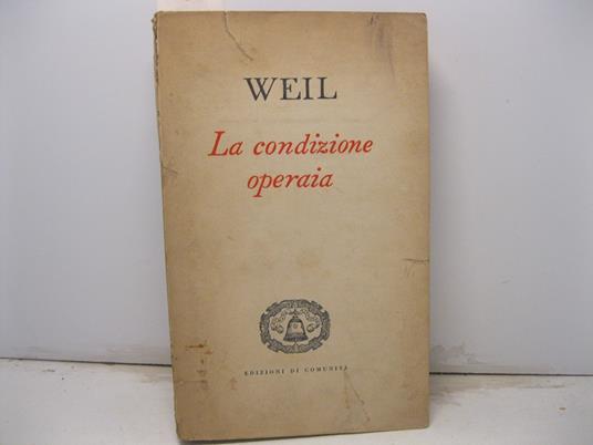 La condizione operaia - Simone Weil - copertina
