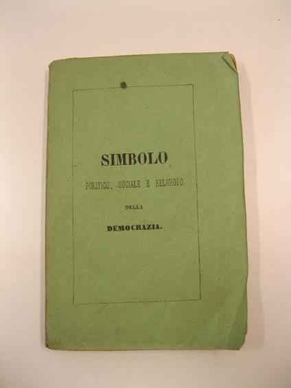 Simbolo politico, sociale e religioso della democrazia - Emanuele Rossi - copertina