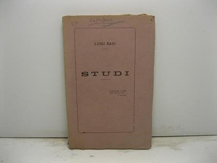 Studi - Luigi Rasi - copertina
