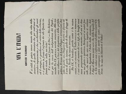 Viva l'Italia. Giovani Valorosi. Voi caldi di patrio amore movete alla volta dello straniero .. - copertina