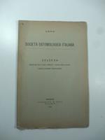 1894. Societa' entomologica. Statuto, elenco dei soci e degli associati, elenco delle societa' e delle accademie corrispondenti