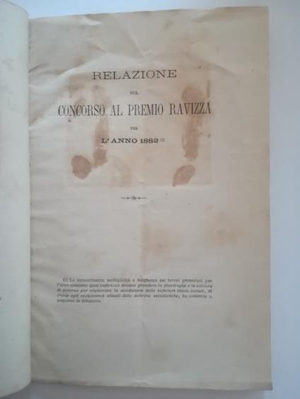 Relazione sul Concorso al Premio Ravizza per l'anno 1882 - Cesare Cantù - copertina