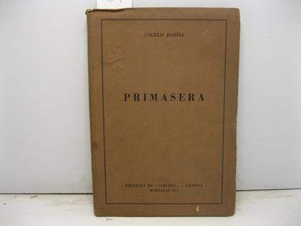 Primasera - Angelo Barile - copertina