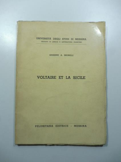 Voltaire et la Sicile - Giuseppe A. Brunelli - copertina