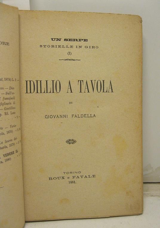 Idillio a tavola - Giovanni Faldella - copertina