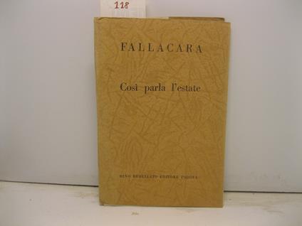 Cosi' parla l'estate - Luigi Fallacara - copertina