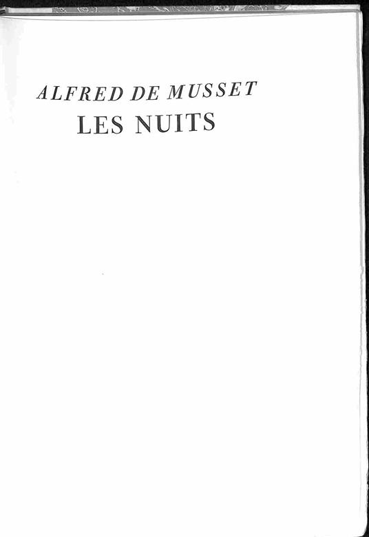 Les nuits - Alfred de Musset - copertina