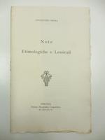 Note etimologiche e lessicali
