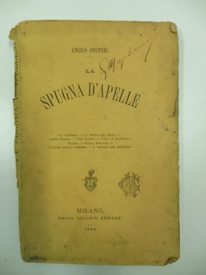 La spugna d'Apelle - Enrico Onufrio - copertina