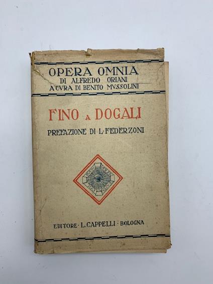 Fino a Dogali - Alfredo Oriani - copertina