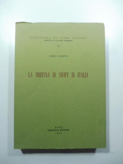 La fortuna di Swift in italia - Carlo Pagetti - copertina