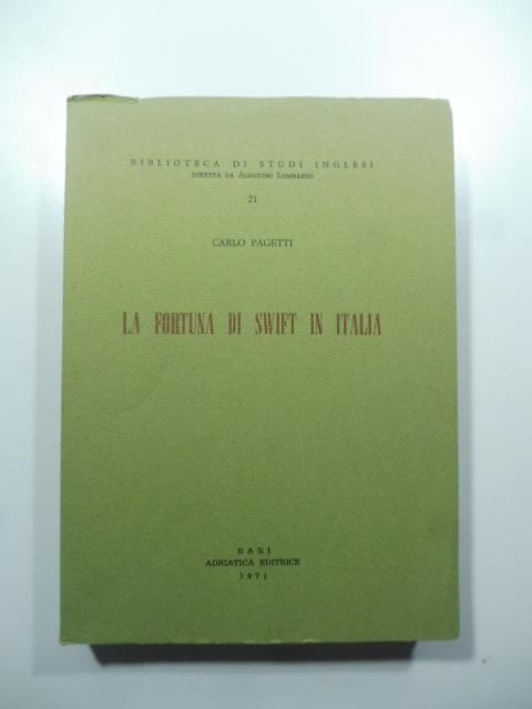 La fortuna di Swift in italia - Carlo Pagetti - copertina