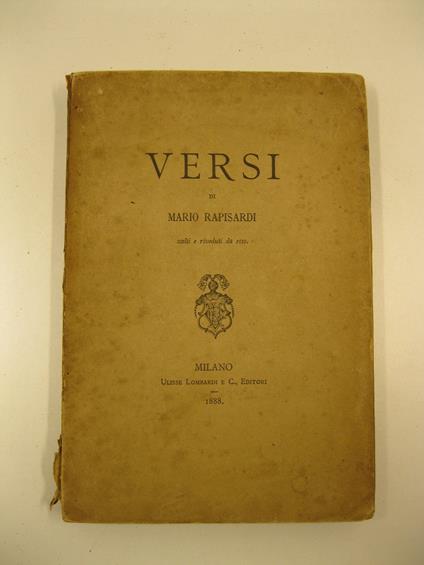 Versi scelti e riveduti da esso - Mario Rapisardi - copertina