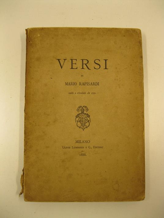 Versi scelti e riveduti da esso - Mario Rapisardi - copertina