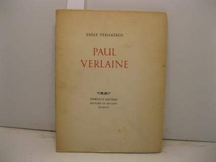 Paul Verlaine - Emile Verhaeren - copertina