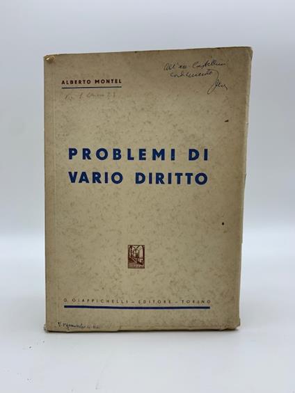 Problemi di vario diritto - Alberto Montel - copertina