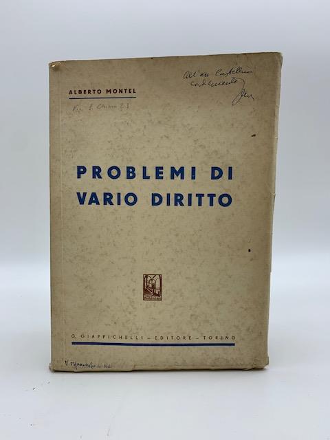 Problemi di vario diritto - Alberto Montel - copertina