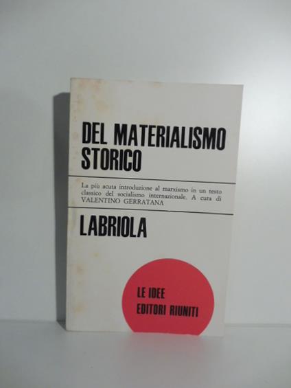 Del materialismo storico - Antonio Labriola - copertina