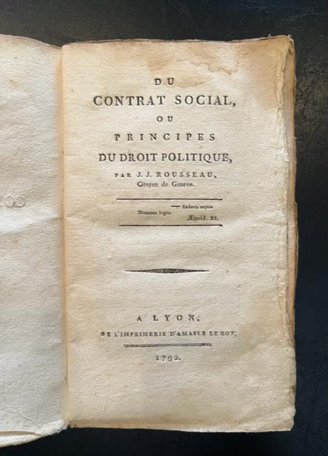 Du contrat social ou principes du droit politique - Jean-Jacques Rousseau - copertina