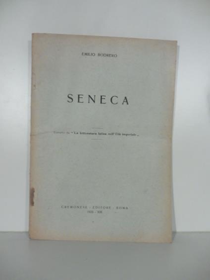 Seneca - Emilio Bodrero - copertina