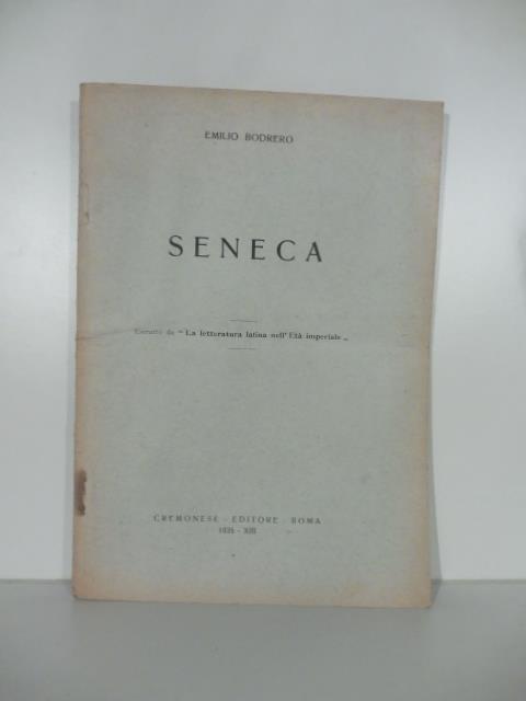 Seneca - Emilio Bodrero - copertina