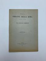 Sulla origine della rima. Dissertazione