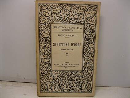 Scrittori d'oggi. Serie terza - Pietro Pancrazi - copertina