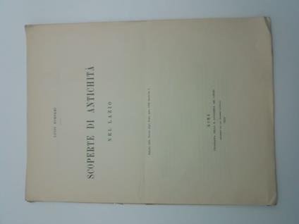 Scoperte di antichita' nel Lazio - Luigi Borsari - copertina