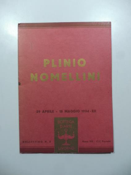 Bollettino di Bottega d'Arte, Livorno, num. 5, aprile-maggio1934. Plinio Nomellini - Riccardo Marchi - copertina