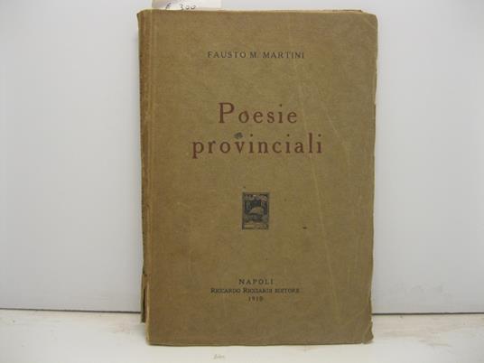 Poesie provinciali - Fausto M. Martini - copertina