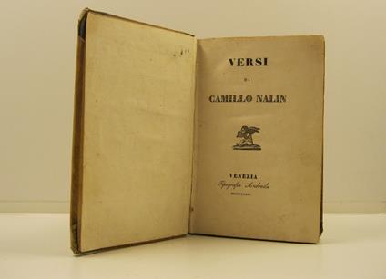 Versi - Camillo Nalin - copertina